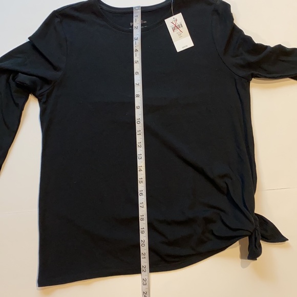 Pure Jill Fit Small Petite Side Tie Knot Black Shirt New D20 - Picture 8 of 8